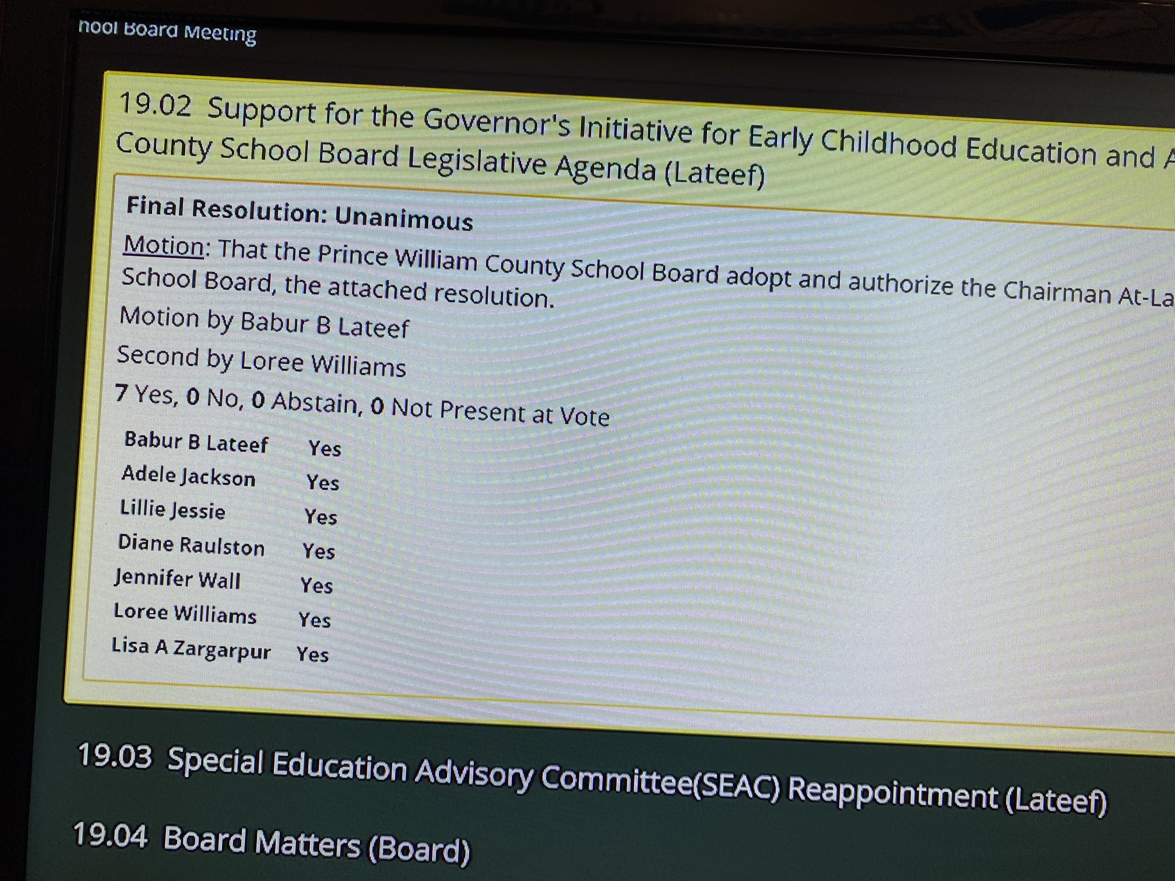 Prince William County School Board Unanimously Approves Resolution in Support of Gov ...4032 x 3024