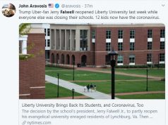 “Trump Uber-fan” Liberty U. President Jerry Falwell, Jr.’s Wildly Reckless Behavior Unsurprisingly Has VERY BAD Consequences