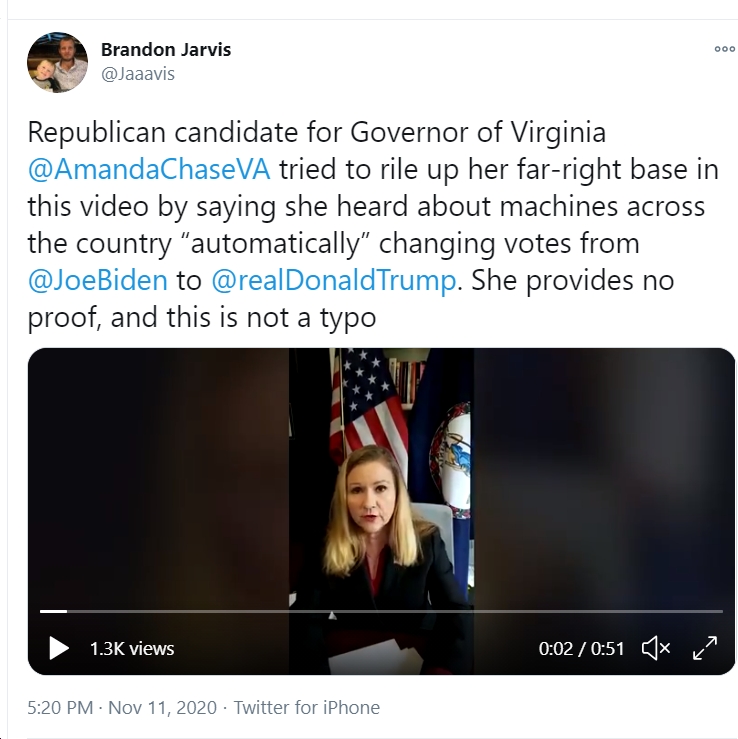 VA Senators John Bell, George Barker, Adam Ebbin, Jennifer Boysko Seek to  Censure Amanda Chase (R) “for fomenting insurrection against the United  States”