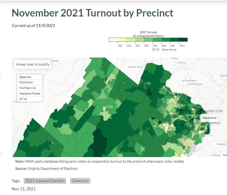 Virginia Voter Turnout Maps By Precinct Show Very High Turnout In “reddest” Precincts “meh” Or