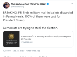 Tweet by Matt Wolking on Big Lie