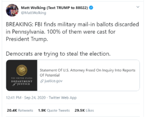 Tweet by Matt Wolking on Big Lie