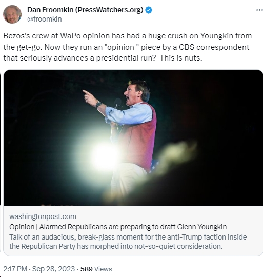 The WaPo’s Infatuation with Glenn Youngkin Continues. Now, They’re Reporting on a Presidential Campaign “Draft” Movement – and an Upcoming “Red Vest Retreat” (LOL!) for Glenn Youngkin