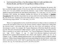 As Electoral Boards Prepare to Certify Election Results, Virginia Election Protection Coalition Cautions Against Partisan Denialism