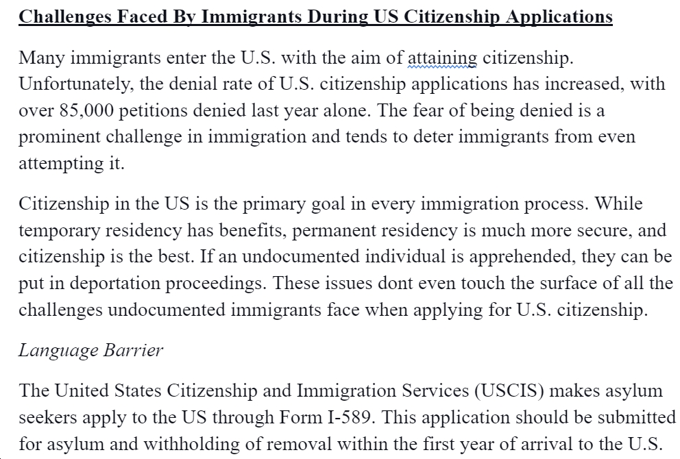 Challenges Faced By Immigrants During US Citizenship Applications