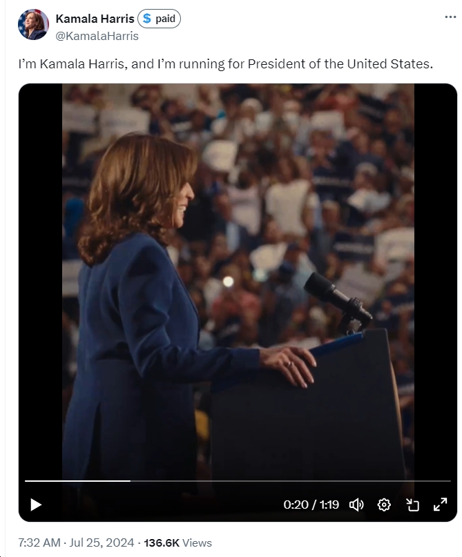 Video: “I’m Kamala Harris, and I’m running for President of the United States”