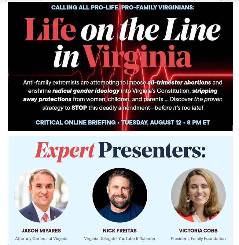 MAGA Miyares Shows His True Colors, Stands with Extreme Group Working to Ban Abortion in Virginia