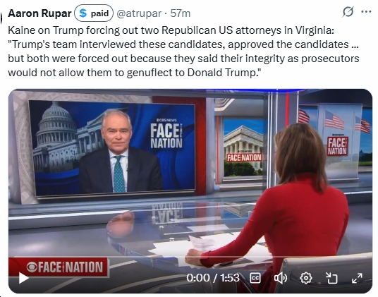 Video: On Face the Nation, Sen. Tim Kaine Says “Trump seems to be focused on a retribution campaign,” Adds, “You gotta focus, man! This is an important job, it’s time to focus!”