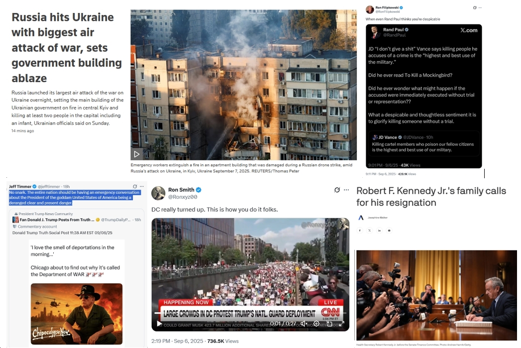 Sunday News: Russia REALLY Doesn’t Want Peace; Trump Threatens War on Chicago; “RFK. Jr’s family members say he is a ‘threat’”; “JD Vance Goes Nuclear When Accused of ‘War Crime’: ‘I Don’t Give a S**t’”; “DC really turned up. This is how you do it folks.”