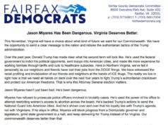 Fairfax County Democrats: “Jason Miyares Has Been Dangerous. Virginia Deserves Better.”