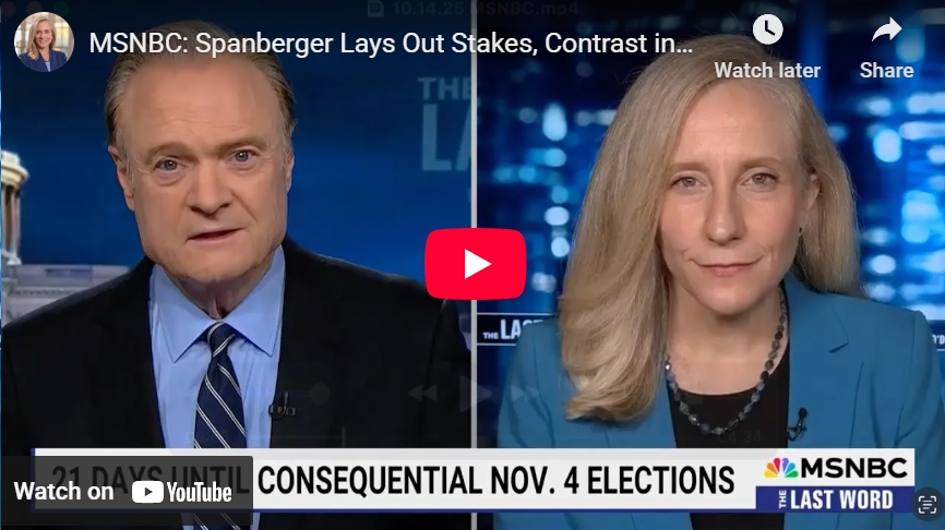 Video: On MSNBC, Spanberger Stands Up for Virginia Jobs as Trump, Earle-Sears Double Down on Mass Firings of Virginians