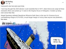 Former VA Lt. Gov. Bill Bolling (R/Trump Voter) Attributes Last Night’s Blue Tsunami/Republican Wipeout to “BAD ENVIRONMENT,” “BAD CANDIDATE,” “BAD CAMPAIGN.”