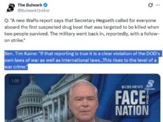 Video: Sen. Tim Kaine Says If Hegseth Issued a “Kill Everyone” Order, It “rises to the level of a war crime”