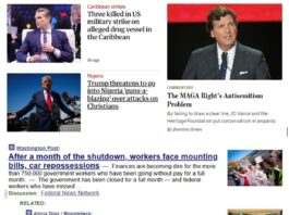 Sunday News: “Trump threatens US military action in Nigeria over treatment of Christians”; “After a month of the shutdown, workers face mounting bills, car repossessions”; “The MAGA Right’s Antisemitism Problem”; “Obama criticizes Trump and Republican policy in stump speech for Abigail Spanberger”