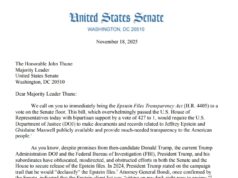 After House’s 427-1 Vote, Senators Warner, Kaine Call on Leader Thune to Quickly Bring Epstein Files Transparency Act to Senate Floor for Vote