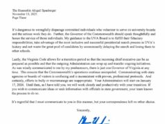 In Response to Youngkin’s “Sad, Whiny” Letter to Spanberger About UVA, VA Senate Majority Leader Surovell Says He’s “truly embarrassed for Gov Youngkin…After 4 yrs he has no understanding of basic VA govt structure”