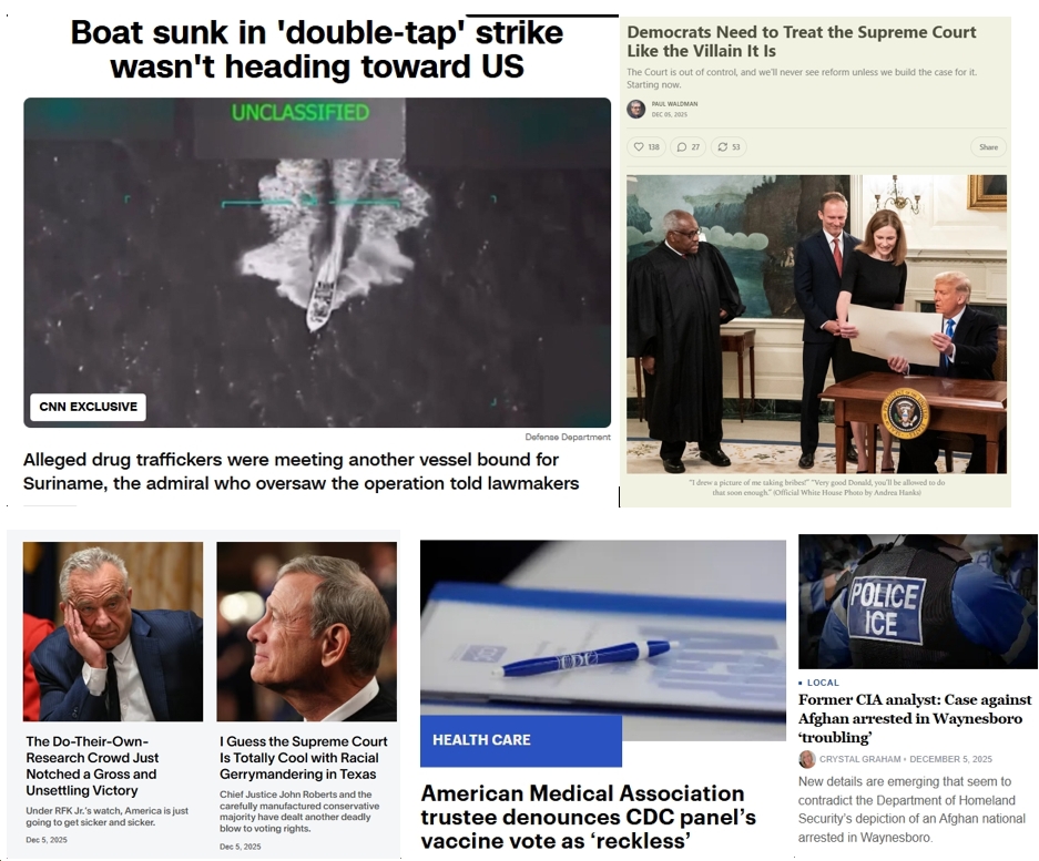 Saturday News: “Democrats Need to Treat the Supreme Court Like the Villain It Is…Starting Now”; “The Do-Their-Own-Research Crowd Just Notched a Gross and Unsettling Victory”; “Former CIA analyst: Case against Afghan arrested in Waynesboro ‘troubling’”