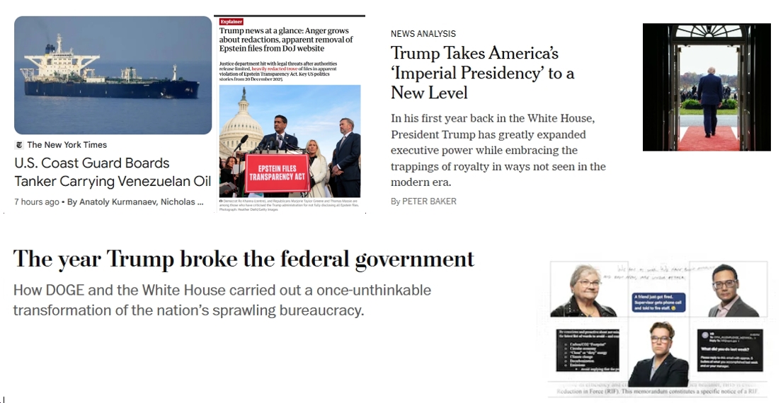 Sunday News: “US seizes another vessel off Venezuela”; “Anger grows about redactions, apparent removal of Epstein files from DoJ website”; “The year Trump broke the federal government”; Youngkin Absolutely Did NOT Live “up to ‘education governor’ title”