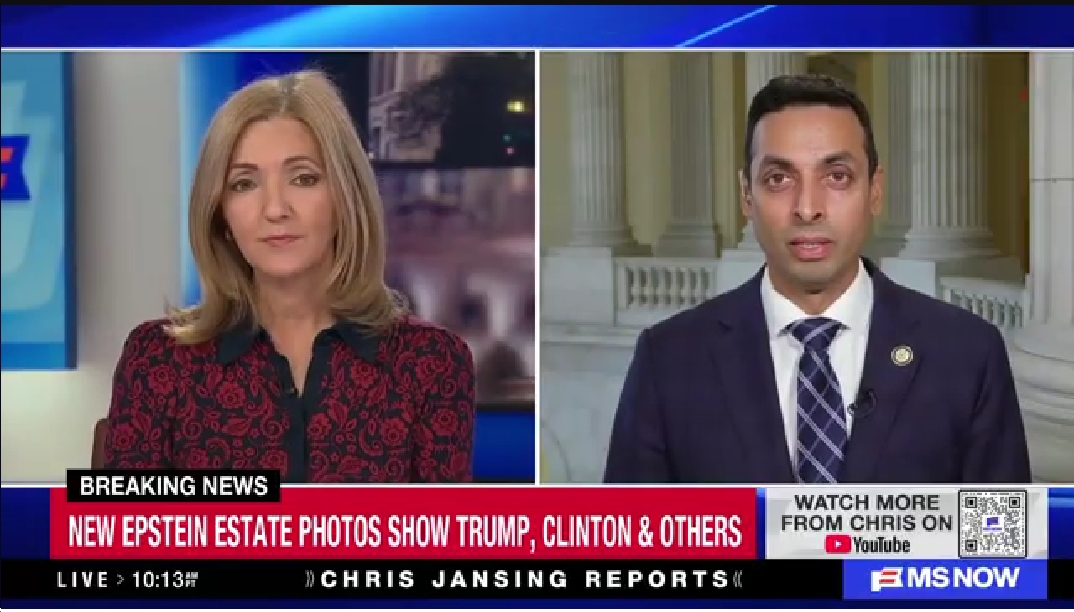 Video: Rep. Suhas Subramanyam (D-VA10) Says “we’ve only gone through about a fourth of the 95,000 [Epstein file] images and documents”; “Donald Trump keeps coming up”