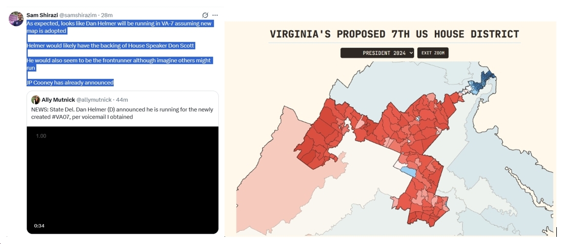 [UPDATED with Official Announcement] Audio: VA Del. Dan Helmer Says He’s Running for Congress in the Newly Drawn VA07, Has “the endorsement of 40 [House of Delegates] colleagues”