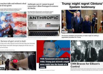 Friday News: “US-Iran nuclear talks end without a deal as threat of war grows”; “Timeline: Burmese refugee’s arrest to death”; “Anthropic says it ‘cannot in good conscience’ allow Pentagon to remove AI checks”; “Panic” at CNN; “Trump might regret Clintons’ Epstein testimony”