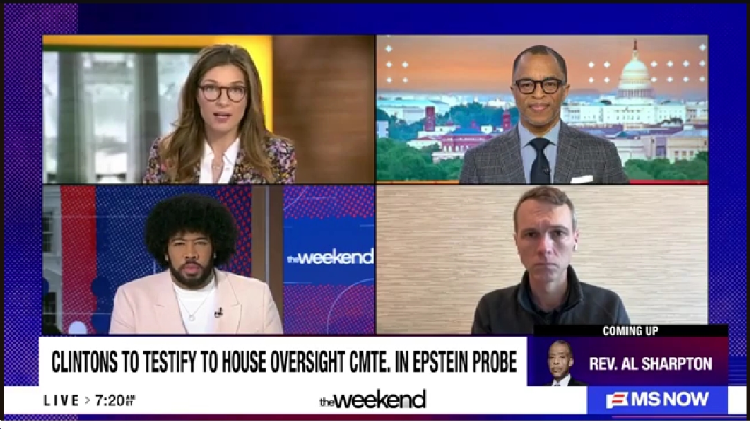 Video: Rep. James Walkinshaw (D-VA11) Says Hillary Clinton “had nothing, zero, zilch, nada to do with Epstein; we shouldn’t be deposing her”