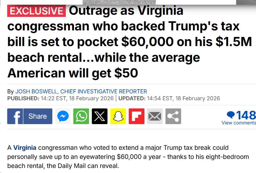 Shannon Taylor Statement on New Reporting That Rob Wittman Voted to Slash His Own Taxes on His Triple Decker Beach House