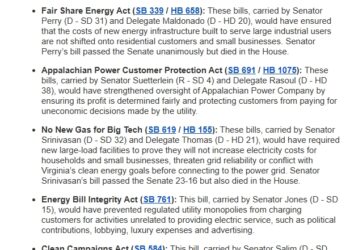 Clean Virginia: “Lawmakers largely fail to protect Virginians from rising electric bills and data center impacts, Governor can still act”