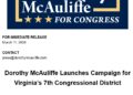 BREAKING: Dorothy McAuliffe Launches Campaign for Virginia’s 7th Congressional District