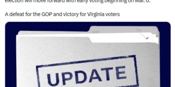 “BREAKING: Virginia Supreme Court halts trial court order blocking preparations for congressional redistricting referendum” – Marc Elias