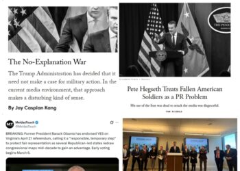 Thursday (3/5/26) News: “The No-Explanation War” by the “American King”