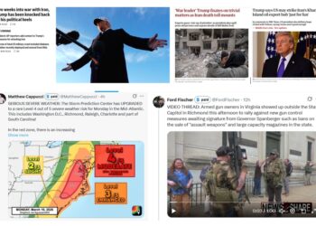 Sunday (3/15/26) News: “Two weeks into war with Iran, Trump has been knocked back on his political heels”; Trump Threatens To “strike Iran’s Kharg Island oil export hub ‘just for fun’”