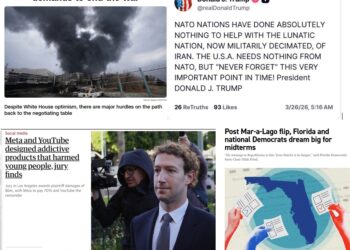 Thursday (3/26) News: Unhinged Trump Attacks NATO Allies Over “Lunatic Nation”; “Meta and YouTube designed addictive products that harmed young people, jury finds”