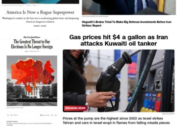 Tuesday (3/31) News: Under Trump, “America Is Now a Rogue Superpower,” $4/Gallon Gasoline, etc.; Sen. Mark Warner Says “The Greatest Threat to Our Elections Is No Longer Foreign”