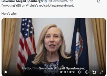 Video: Ahead of Early Voting, Governor Spanberger Releases Statement on Virginia’s Redistricting Amendment