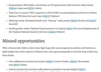 The 2026 VA General Assembly’s “Long-Overdue Wins,” “Timely Responses”…and “Missed Opportunities”