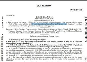 Virginia General Assembly Sends Bills to Gov. Spanberger to Protect Affordable Housing, the Rights of Tenants, etc.