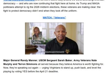 Video: “Our Democracy Is Worth Fighting For” — Virginia Veterans Urge YES Vote on April 21