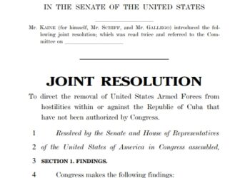Senators Tim Kaine, Adam Schiff, Ruben Gallego Introduce War Powers Resolution for Cuba