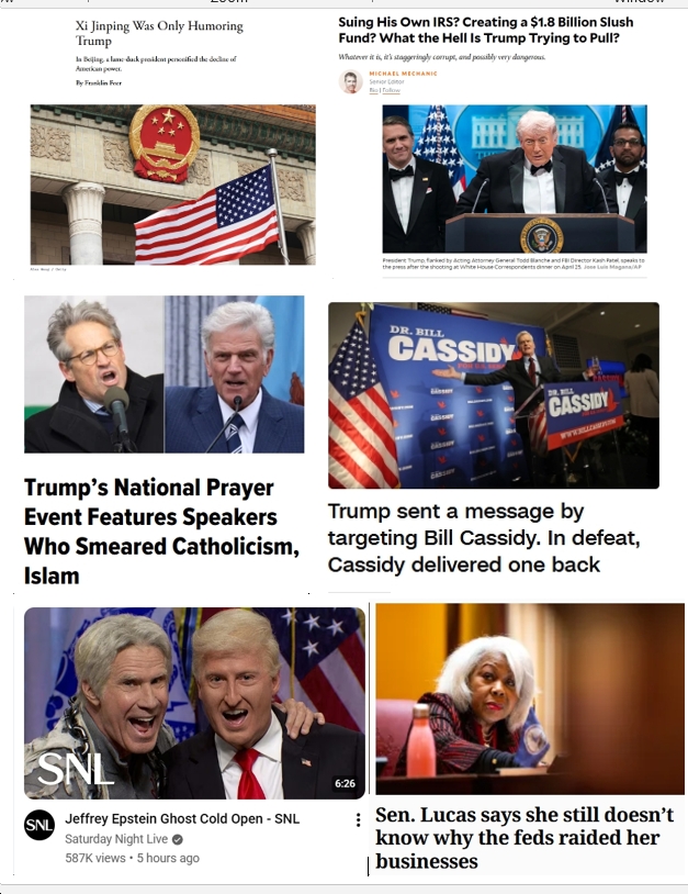 Sunday (5/17) News: “Xi Jinping Was Only Humoring Trump”; Trump’s “staggeringly corrupt,” “possibly very dangerous” IRS lawsuit