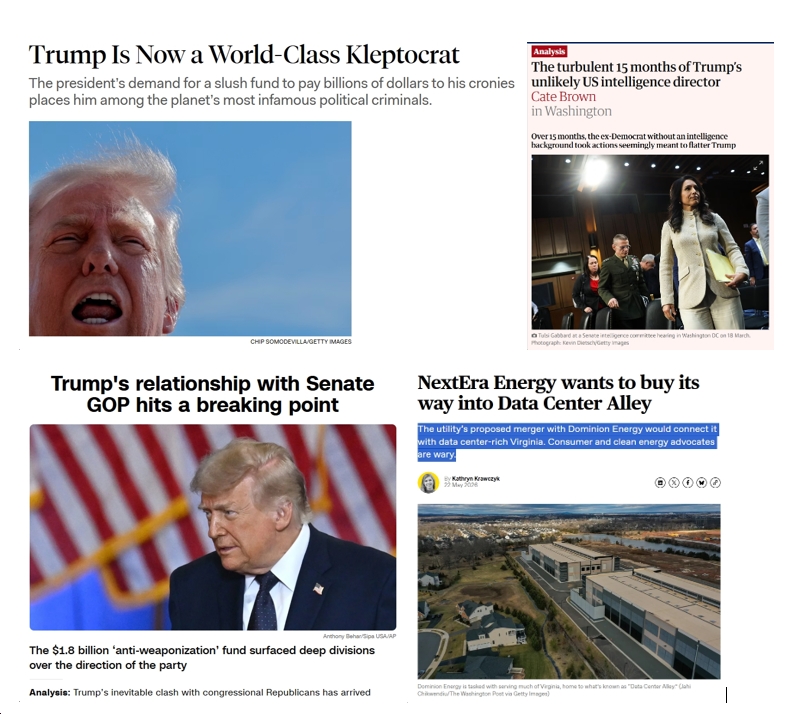 Saturday (5/23) News: “Trump Is Now a World-Class Kleptocrat”; Gabbard Gone – Good Riddance