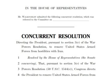 Rep. James Walkinshaw (D-VA11), Joined by Virginia’s Other US House Democrats, Introduces War Powers Resolution to End Trump’s War of Choice in Iran