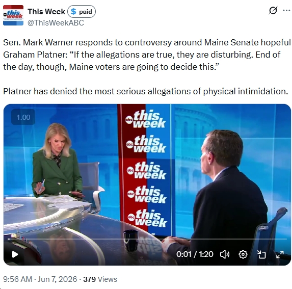 Video: Sen. Mark Warner Says If Allegations Against Graham Platner Ar...
