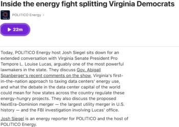 Audio: Sen. Lucas Says Data Centers Are “not a fight that I wanted to pick with the governor”; Calling Gov. Spanberger a “Data Center Diva” Was “maybe…too cute by half”