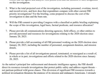 Sen. Mark Warner Raises Alarm on FBI Diverting Critical Resources to Investigate Debunked Accusations Surrounding 2020 Presidential Election in Georgia