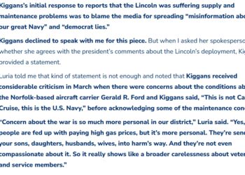 Rep. Jen Kiggans (R-VA02) Defended Trump’s War Over Navy Service Members Who Fight For Our Country