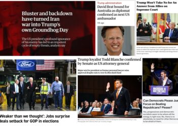 Saturday (8/8) News Roundup: Trump’s “Groundhog Day” Iran War Fiasco; Trump Lackey Todd Blanche Confirmed; Weak Jobs Report…