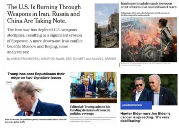 Sunday (8/9) News Roundup: Trump’s Iran War Burns Through US Weapons as China and Russia Watch; Hormuz Deal Still Out of Reach…