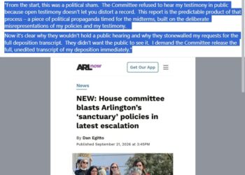Arlington/Falls Church Commonwealth’s Attorney Parisa Dehghani-Tafti Rips New “Report” by Jim Jordan’s Committee as “Political Sham,” “propaganda timed for the midterms, built on…deliberate misrepresentations”