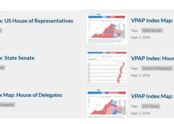 New VPAP Maps, Indices for Virginia State Senate, House of Delegates, U.S. House Show Democratic Opportunities, Challenges